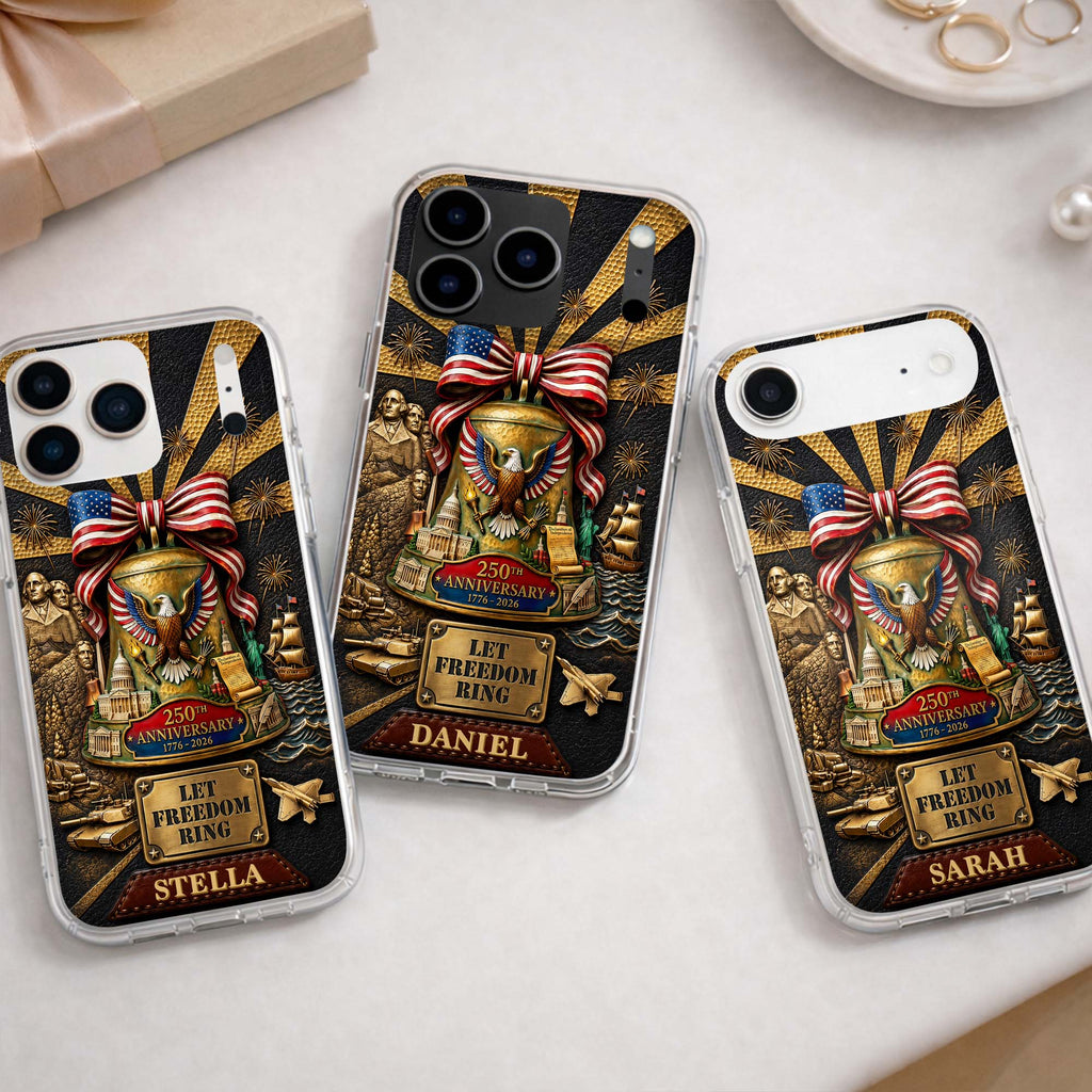 Personalized Clear Phone Case Custom Name USA Eagle Gift Clear Phone Case GradoCreations