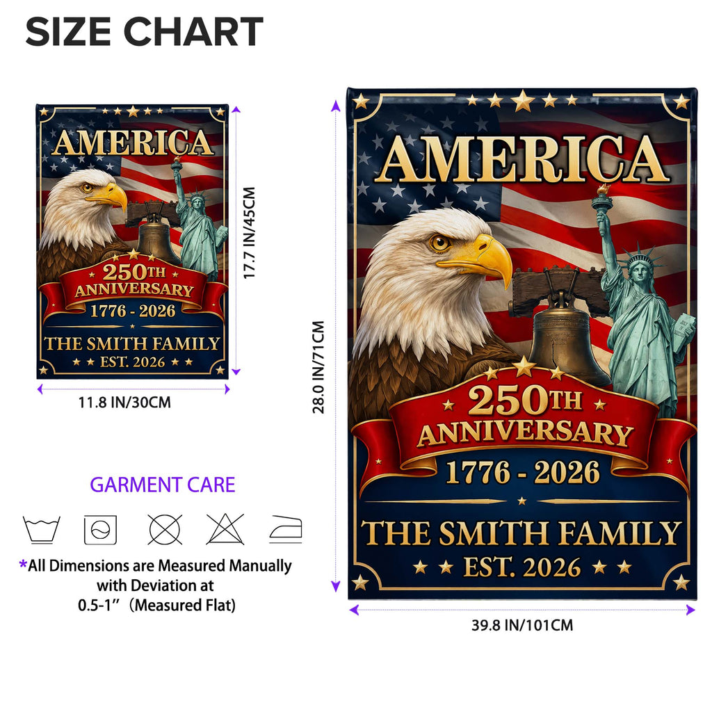 Personalized Double-Sided Garden Flag Custom Family Name Eagle for 4th of July Garden Flag GradoCreations