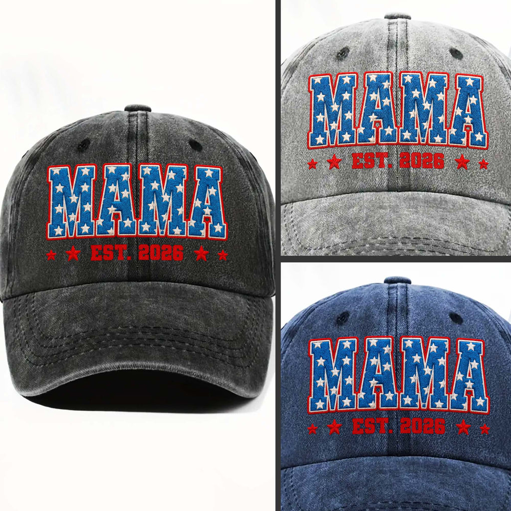 Personalized Denim Cap American Flag Design Gift for Dad Washed Denim Cap GradoCreations