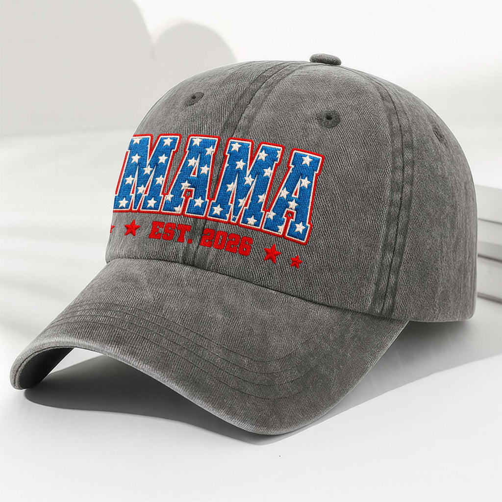 Personalized Denim Cap American Flag Design Gift for Dad Washed Denim Cap GradoCreations