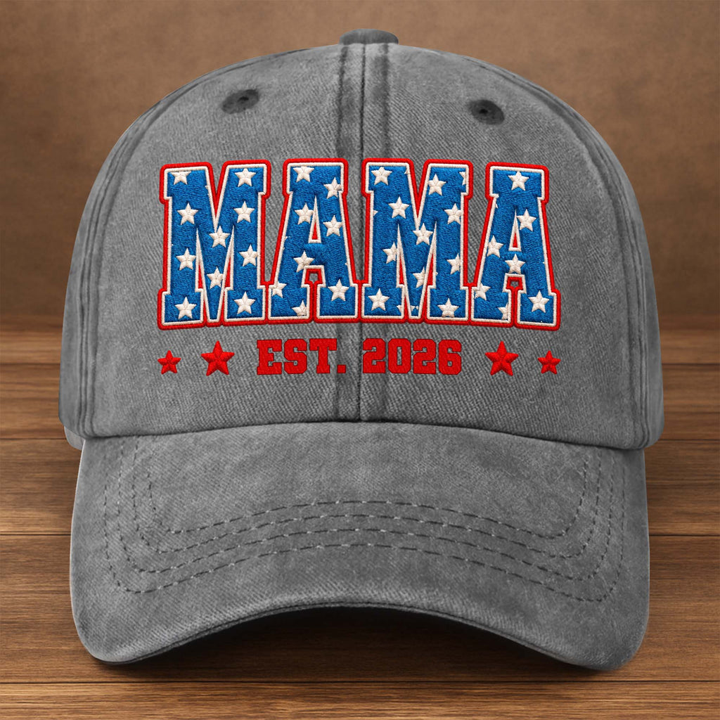 Personalized Denim Cap American Flag Design Gift for Dad Washed Denim Cap GradoCreations