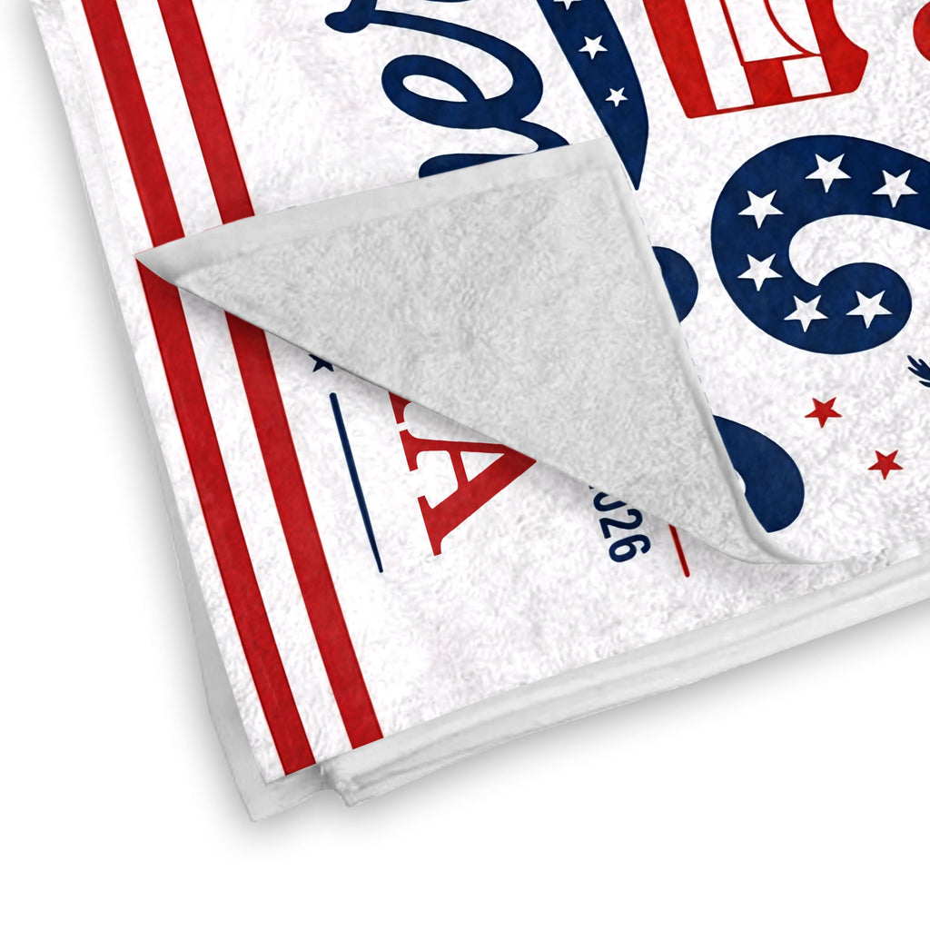 Personalized Microfiber Beach Towel Custom Name Patriotic Gift for 4th of July Beach Towels GradoCreations
