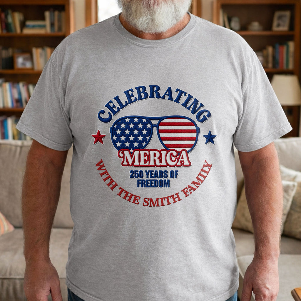 Personalized Family USA Flag T-shirt & Hoodie Gift Idea Shirt GradoCreations