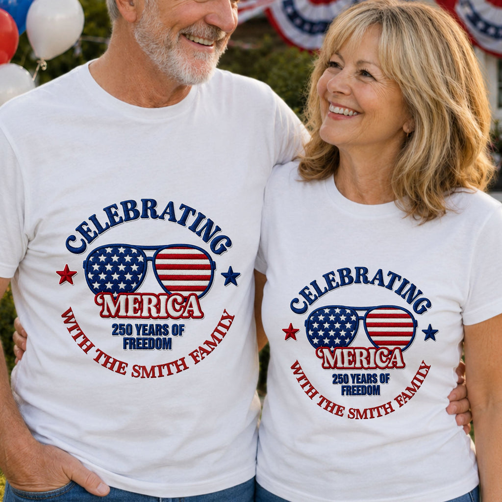 Personalized Family USA Flag T-shirt & Hoodie Gift Idea Shirt GradoCreations
