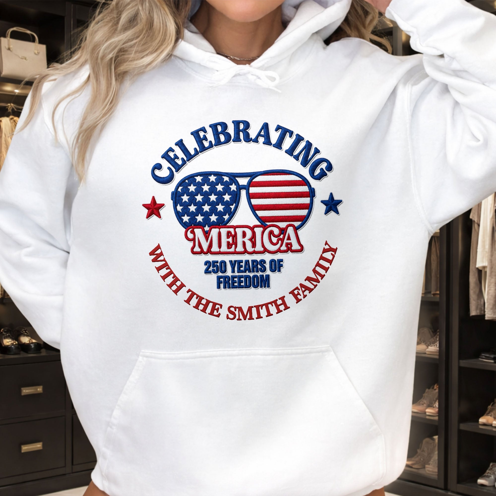 Personalized Family USA Flag T-shirt & Hoodie Gift Idea Shirt GradoCreations