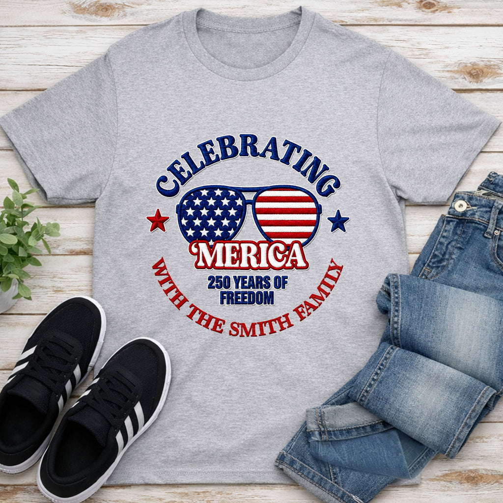 Personalized Family USA Flag T-shirt & Hoodie Gift Idea Shirt GradoCreations