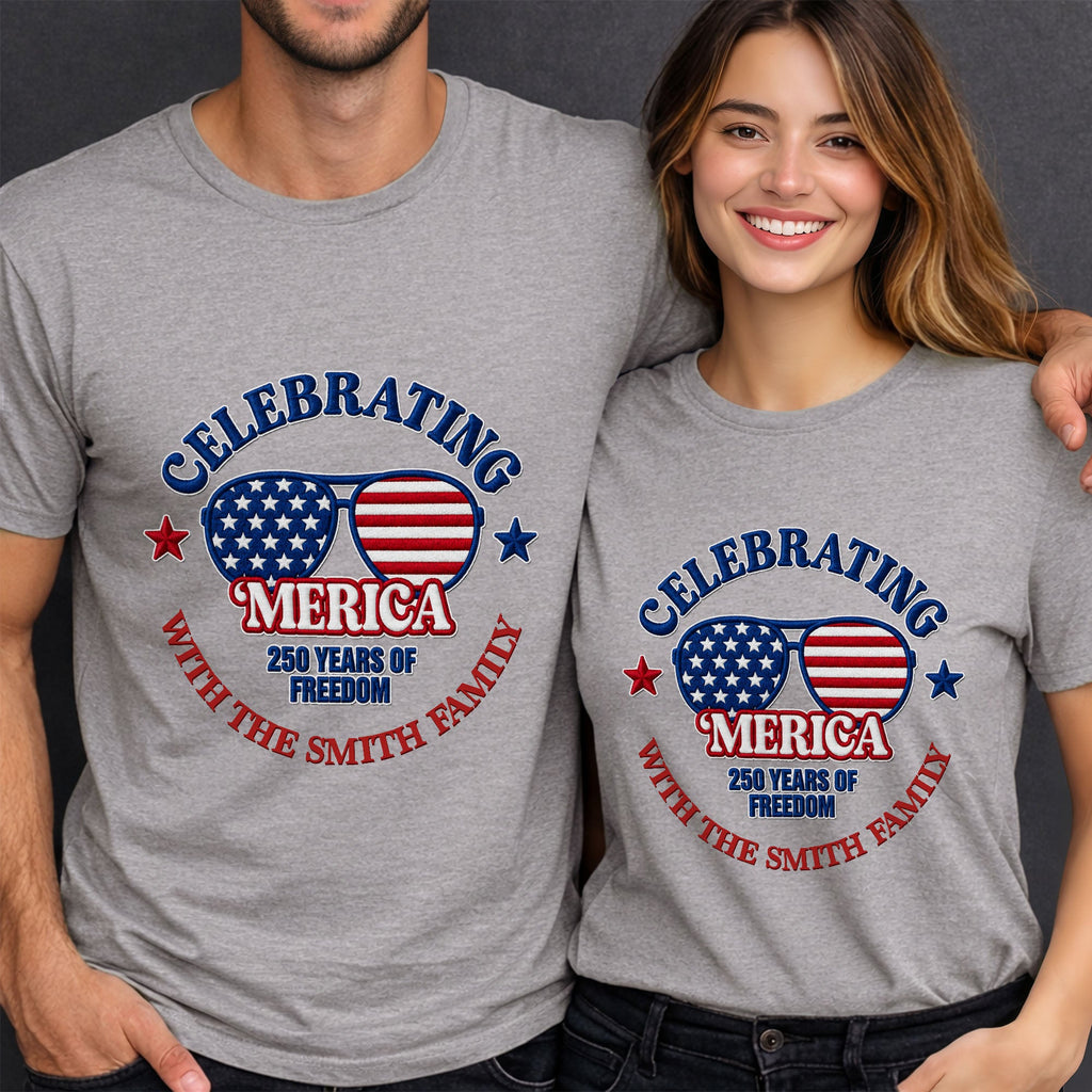 Personalized Family USA Flag T-shirt & Hoodie Gift Idea Shirt GradoCreations