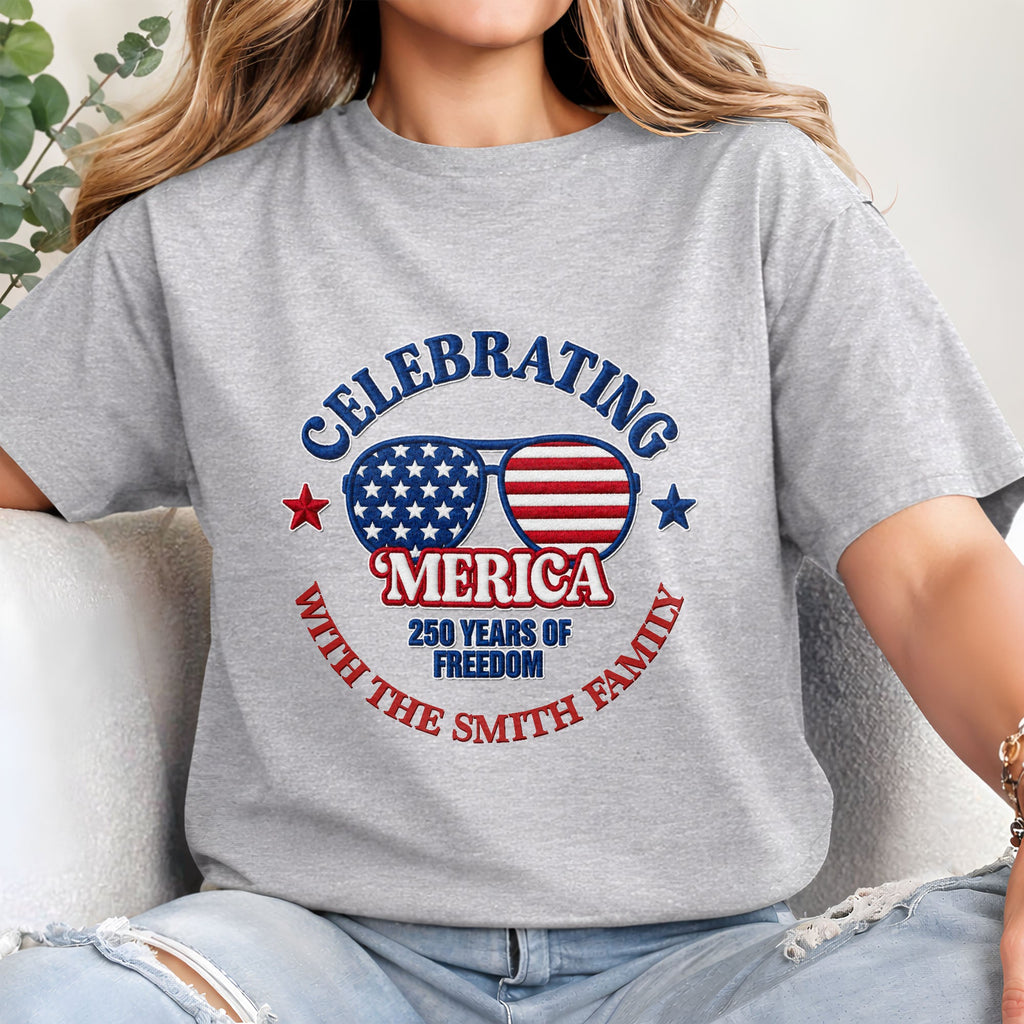 Personalized Family USA Flag T-shirt & Hoodie Gift Idea Shirt GradoCreations