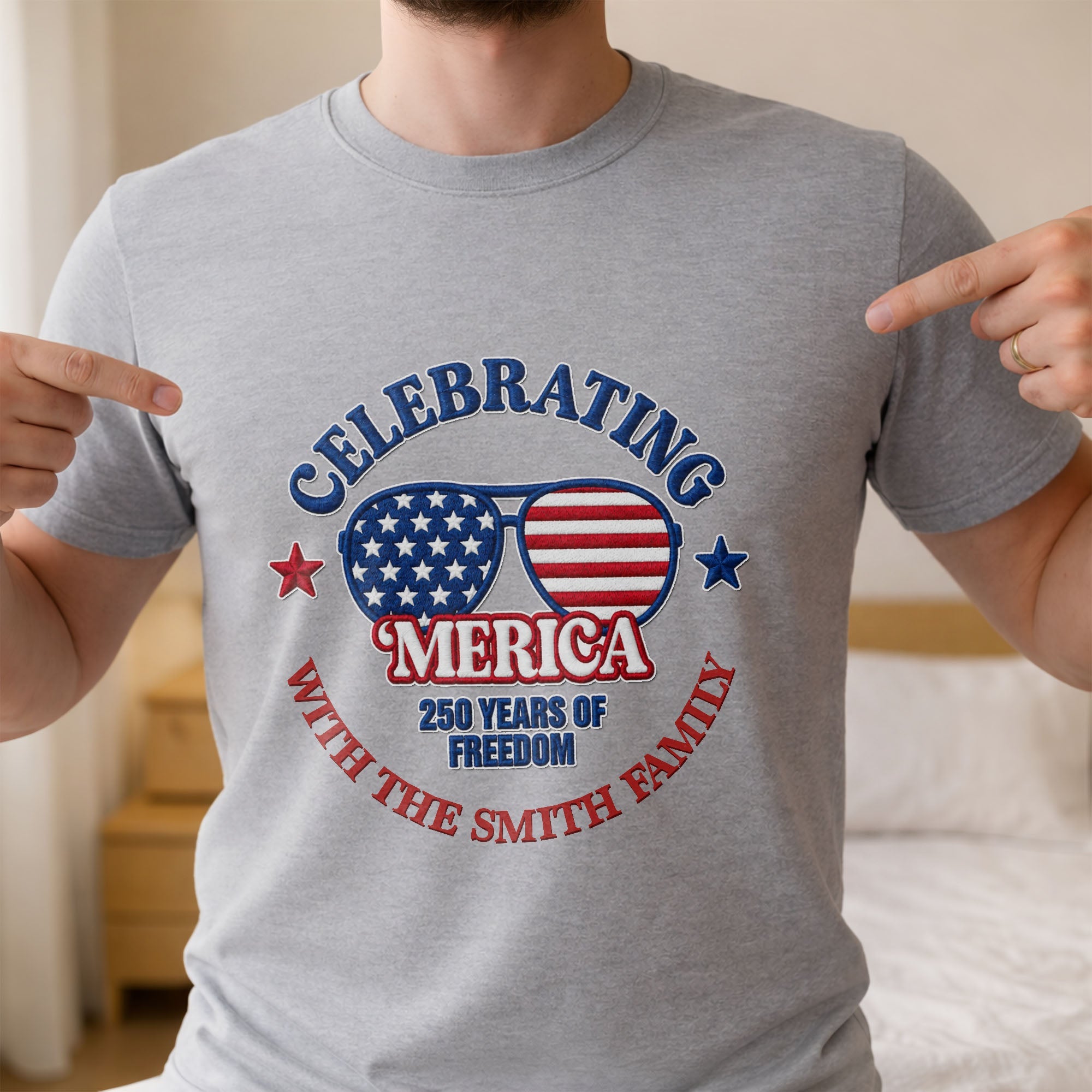 Personalized Family USA Flag T-shirt & Hoodie Gift Idea Shirt GradoCreations