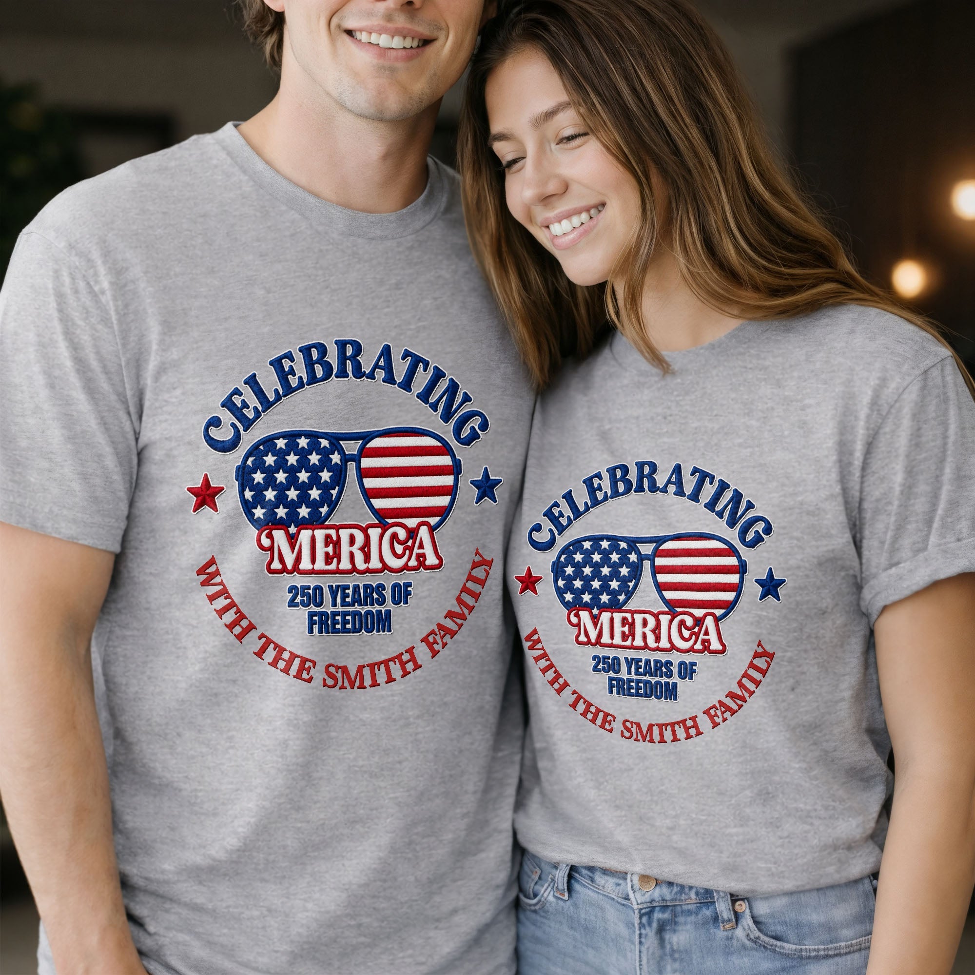 Personalized Family USA Flag T-shirt & Hoodie Gift Idea Shirt GradoCreations