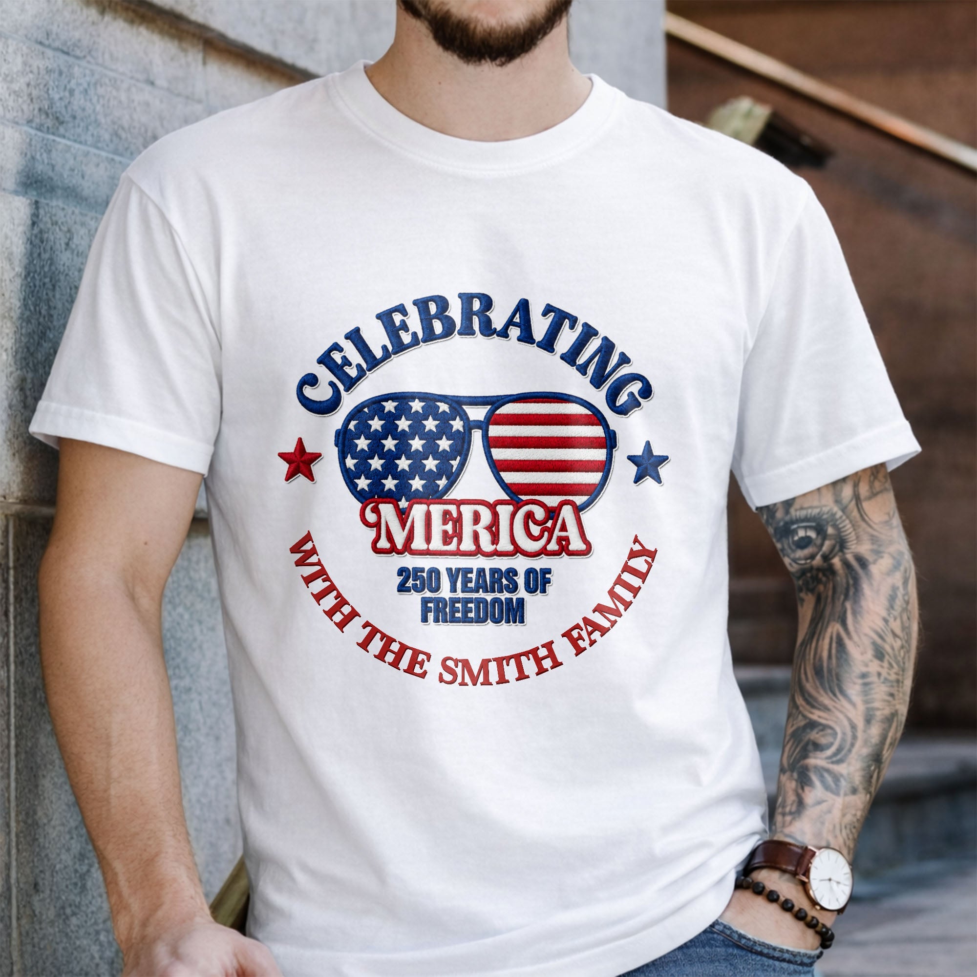 Personalized Family USA Flag T-shirt & Hoodie Gift Idea Shirt GradoCreations
