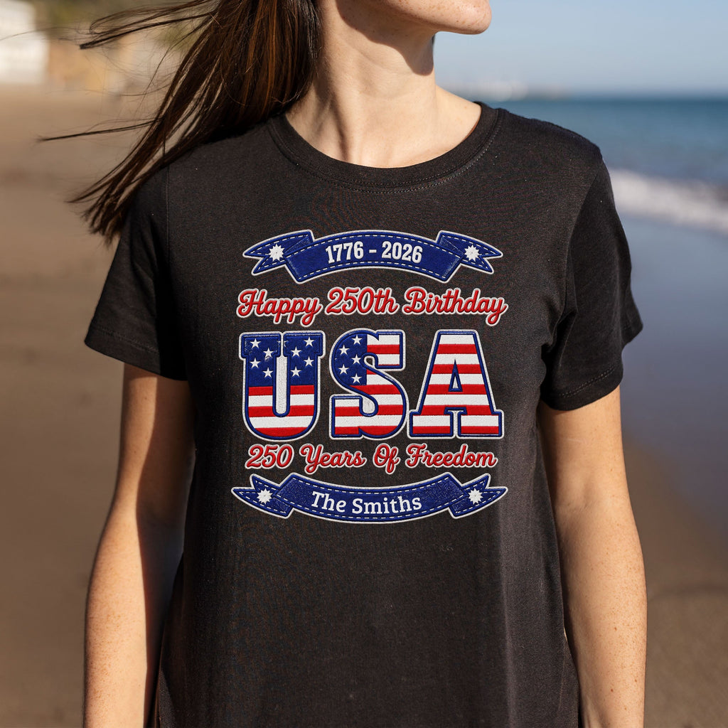 Personalized 250th Birthday USA Flag Shirt & Hoodie Gift Shirt GradoCreations