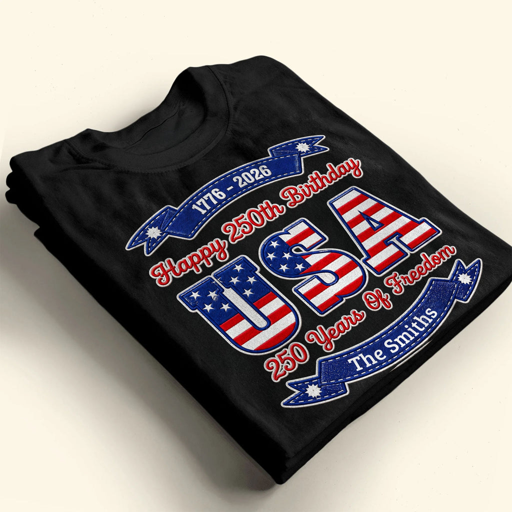 Personalized 250th Birthday USA Flag Shirt & Hoodie Gift Shirt GradoCreations