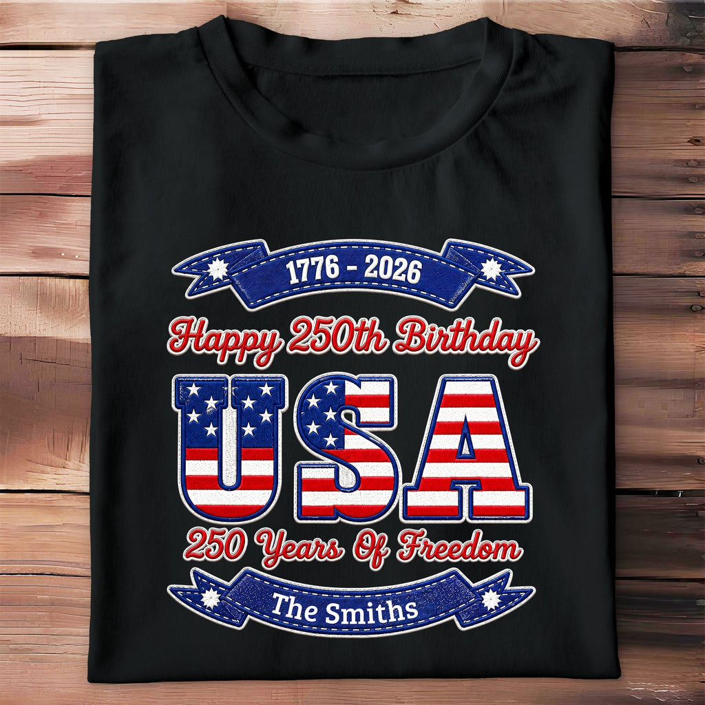 Personalized 250th Birthday USA Flag Shirt & Hoodie Gift Shirt GradoCreations