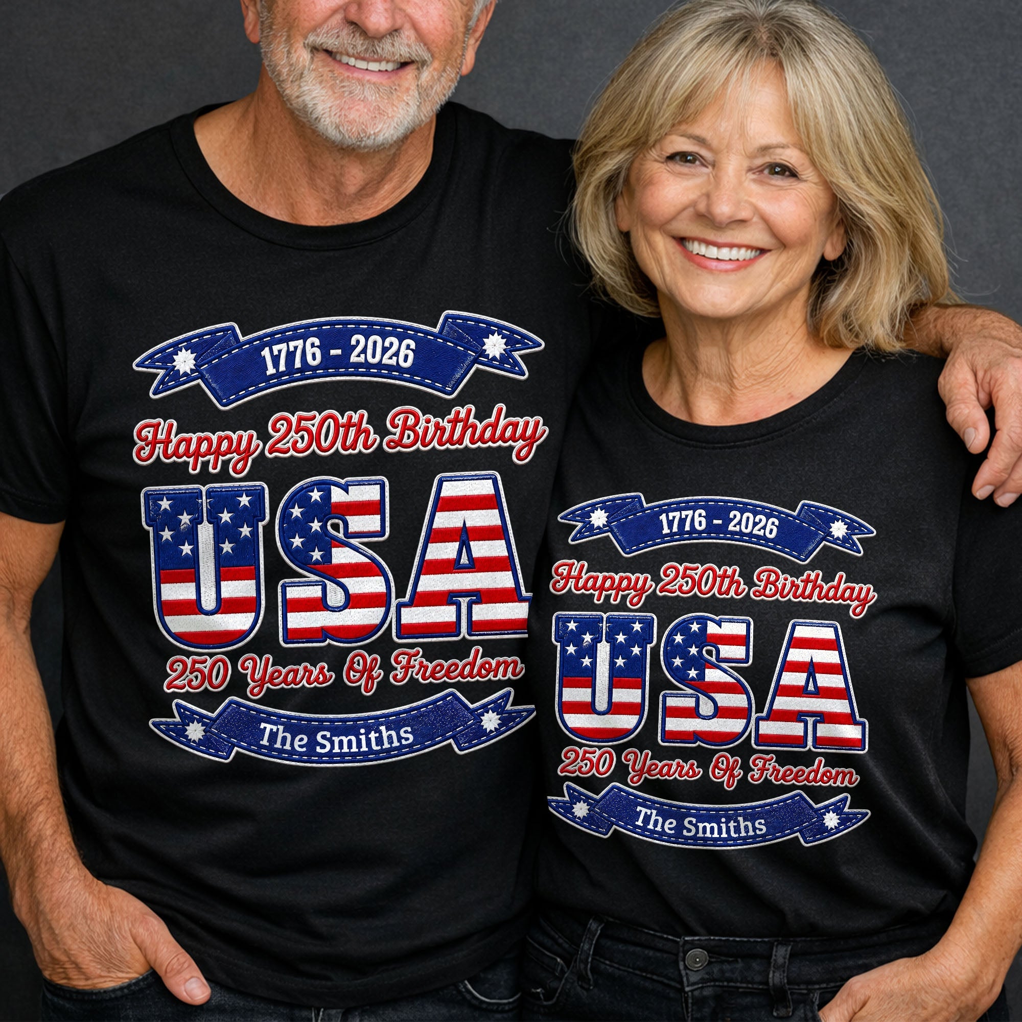 Personalized 250th Birthday USA Flag Shirt & Hoodie Gift Shirt GradoCreations