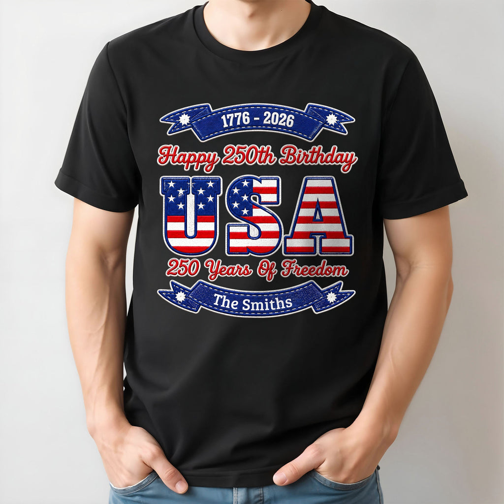 Personalized 250th Birthday USA Flag Shirt & Hoodie Gift Shirt GradoCreations