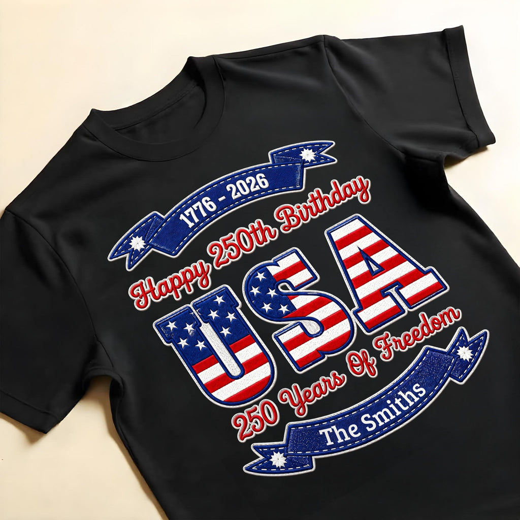 Personalized 250th Birthday USA Flag Shirt & Hoodie Gift Shirt GradoCreations