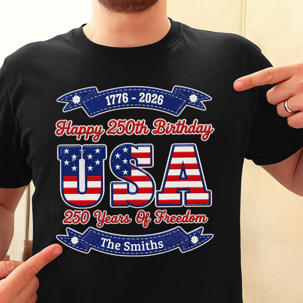 Personalized 250th Birthday USA Flag Shirt & Hoodie Gift Shirt GradoCreations