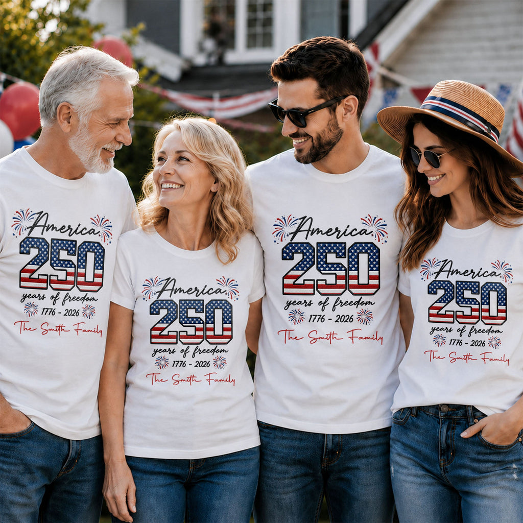 Personalized American Flag T-shirt & Hoodie Gift for Family Shirt GradoCreations