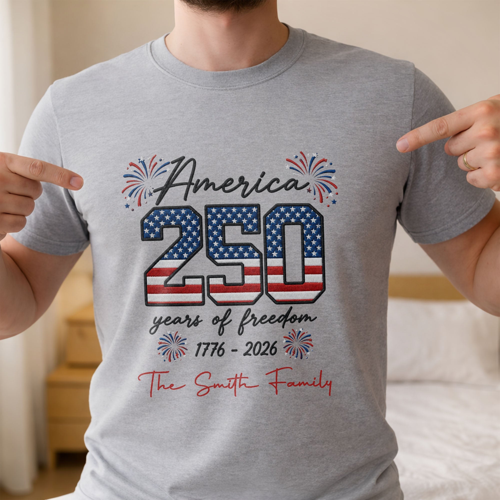 Personalized American Flag T-shirt & Hoodie Gift for Family Shirt GradoCreations