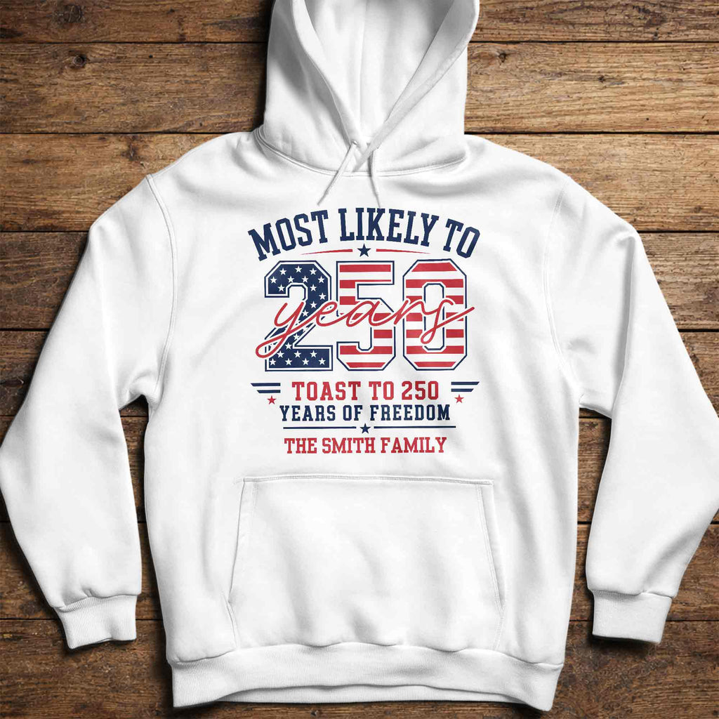Personalized Family Hoodie & T-Shirt USA Flag Gift Idea Shirt GradoCreations