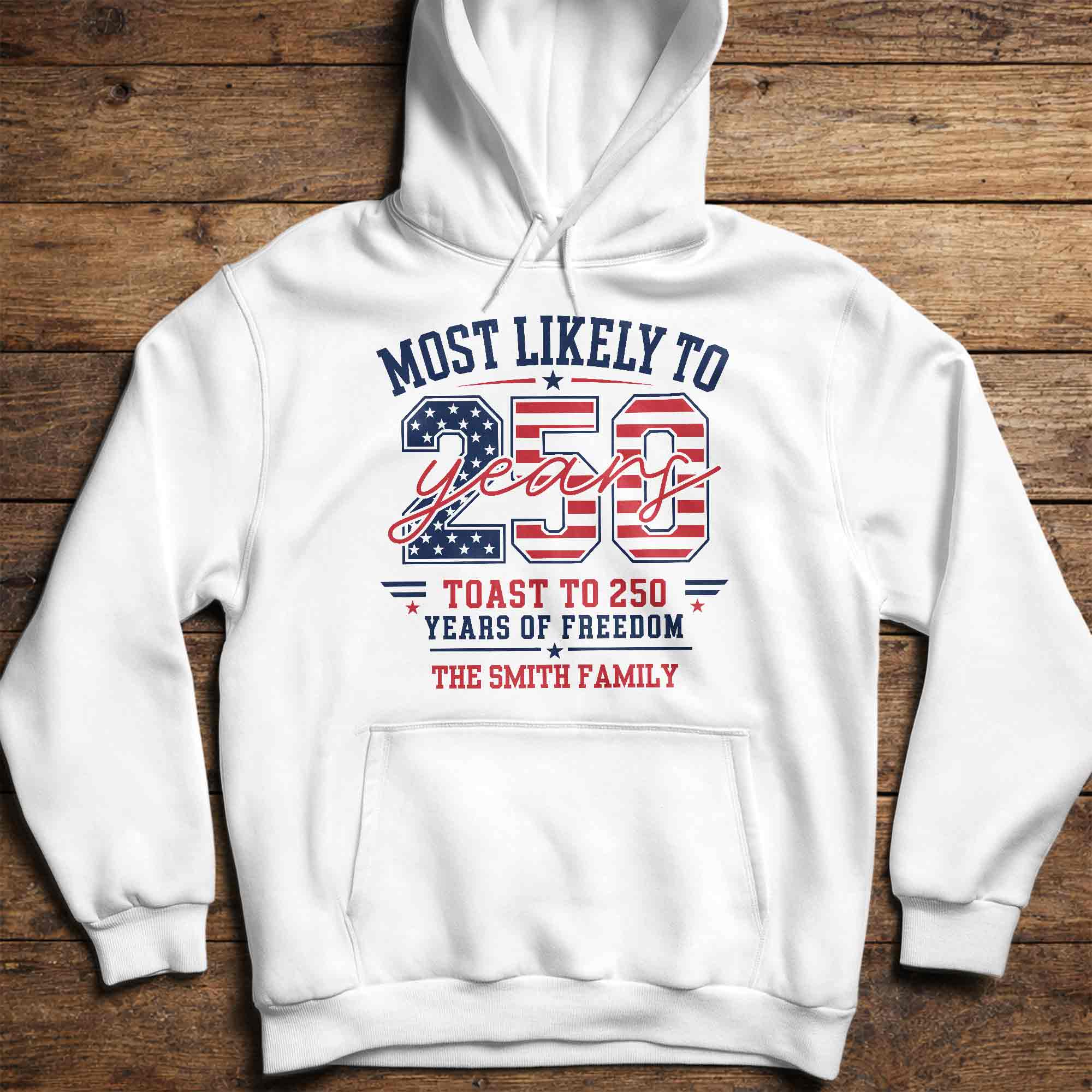 Personalized Family Hoodie & T-Shirt USA Flag Gift Idea Shirt GradoCreations