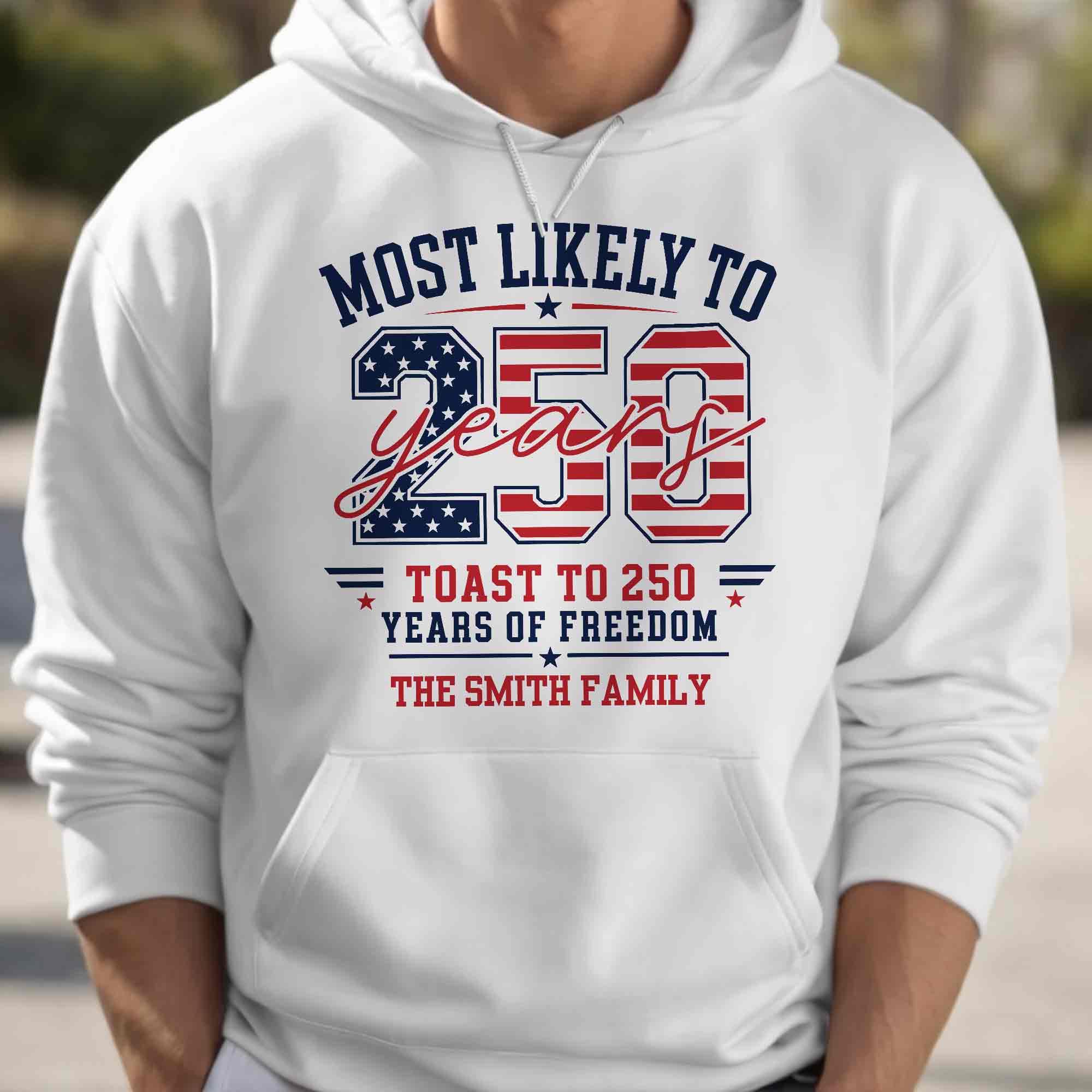 Personalized Family Hoodie & T-Shirt USA Flag Gift Idea Shirt GradoCreations