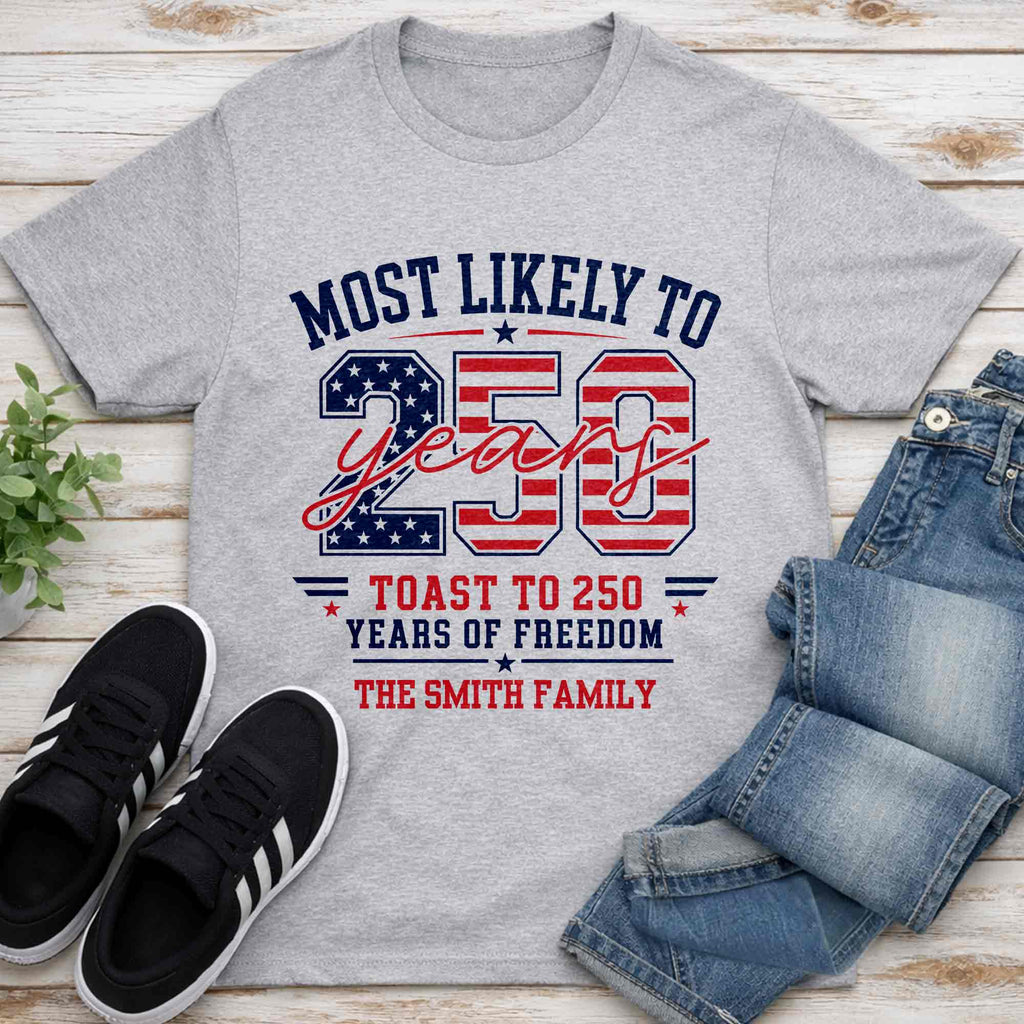 Personalized Family Hoodie & T-Shirt USA Flag Gift Idea Shirt GradoCreations