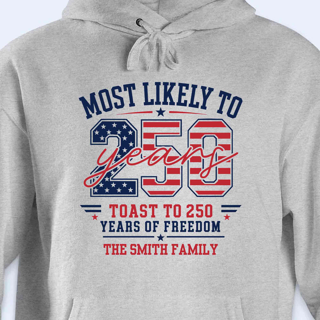 Personalized Family Hoodie & T-Shirt USA Flag Gift Idea Shirt GradoCreations