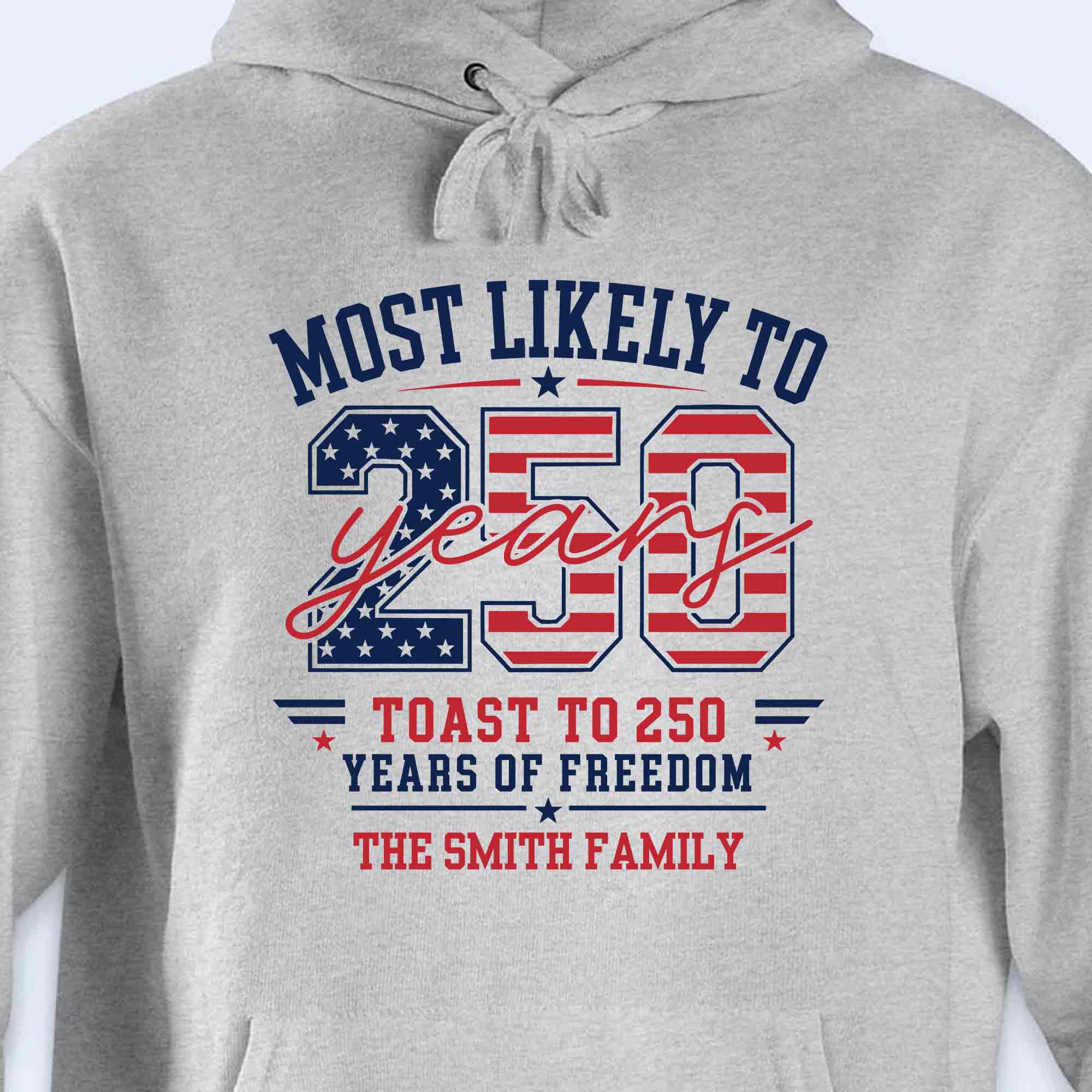Personalized Family Hoodie & T-Shirt USA Flag Gift Idea Shirt GradoCreations