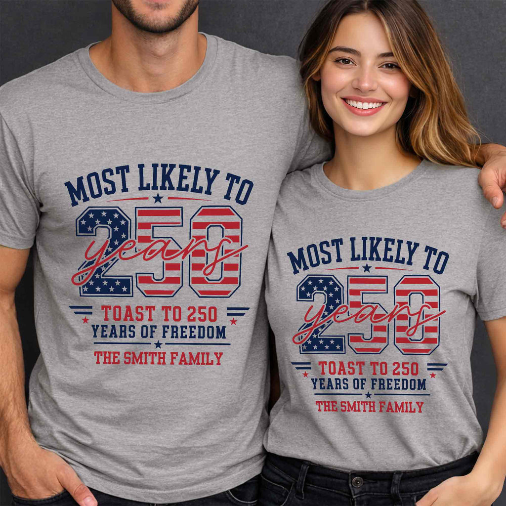 Personalized Family Hoodie & T-Shirt USA Flag Gift Idea Shirt GradoCreations