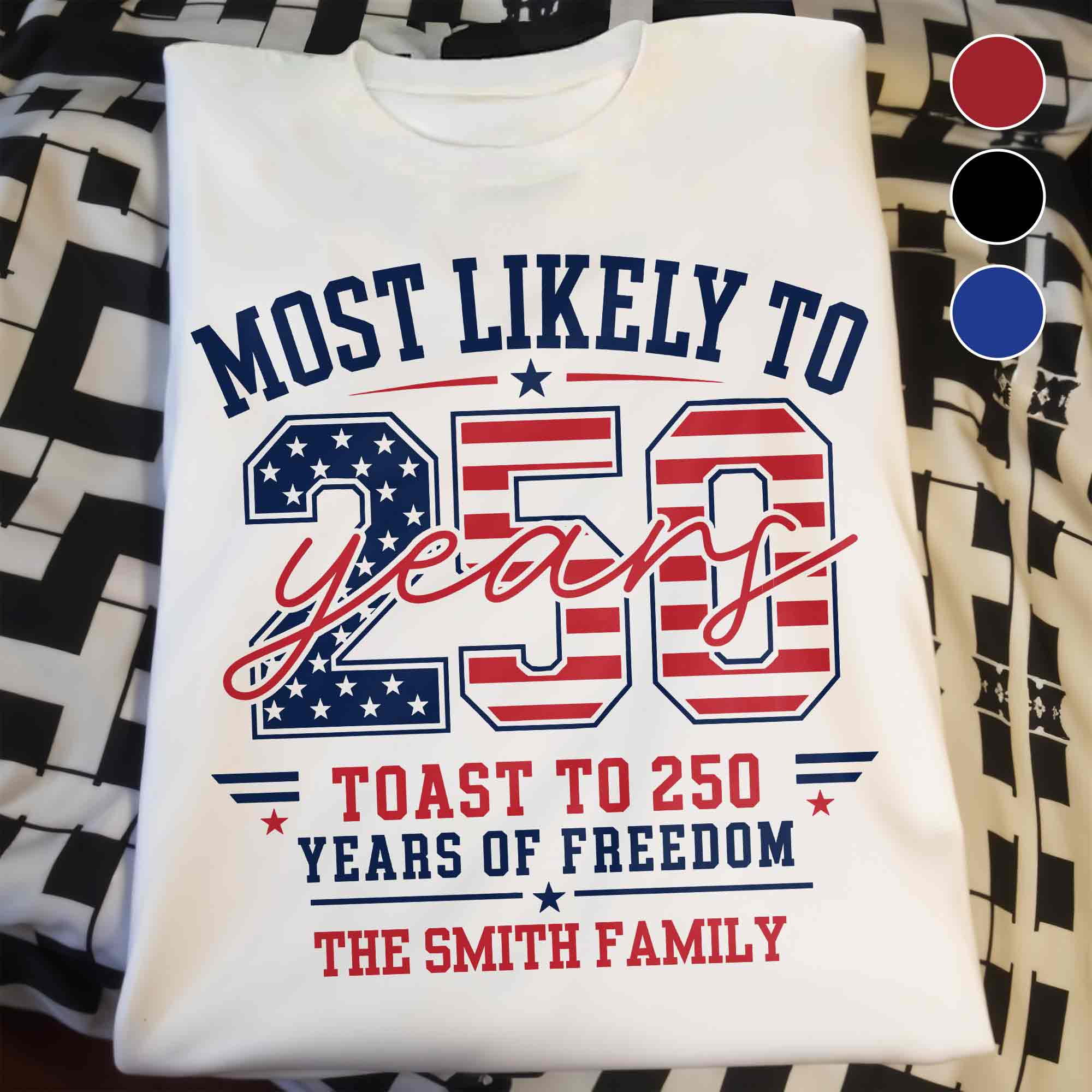 Personalized Family Hoodie & T-Shirt USA Flag Gift Idea Shirt GradoCreations