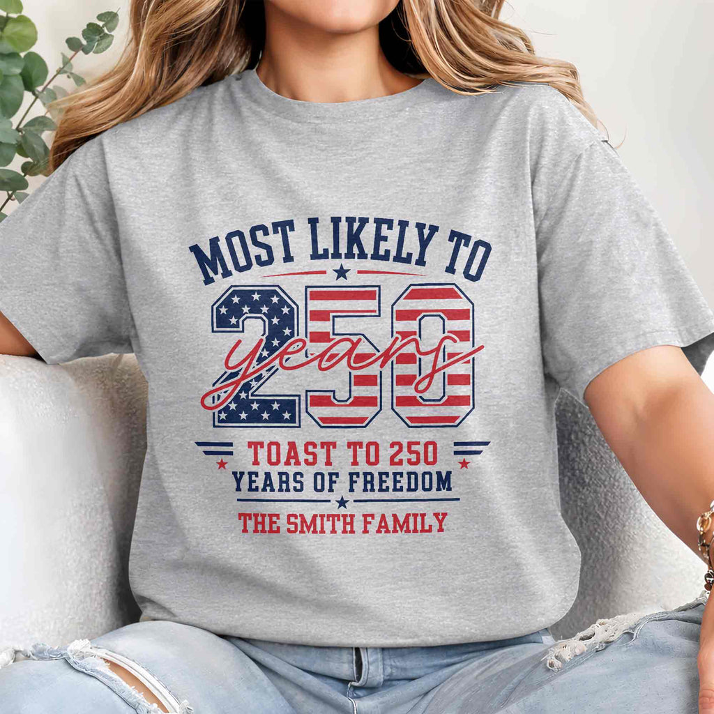 Personalized Family Hoodie & T-Shirt USA Flag Gift Idea Shirt GradoCreations