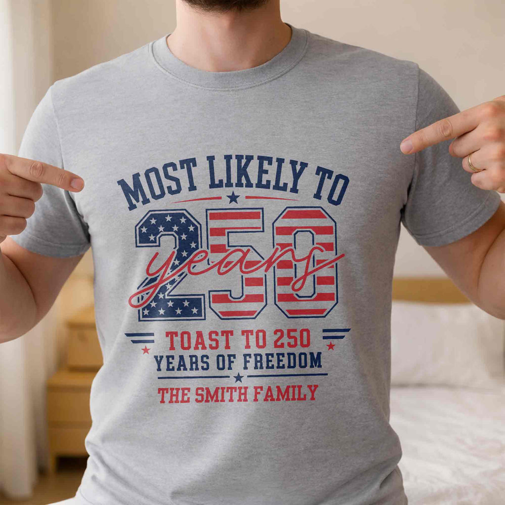Personalized Family Hoodie & T-Shirt USA Flag Gift Idea Shirt GradoCreations