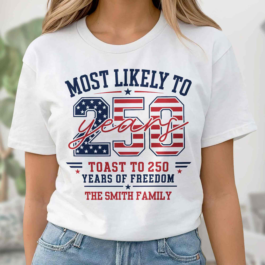 Personalized Family Hoodie & T-Shirt USA Flag Gift Idea Shirt GradoCreations