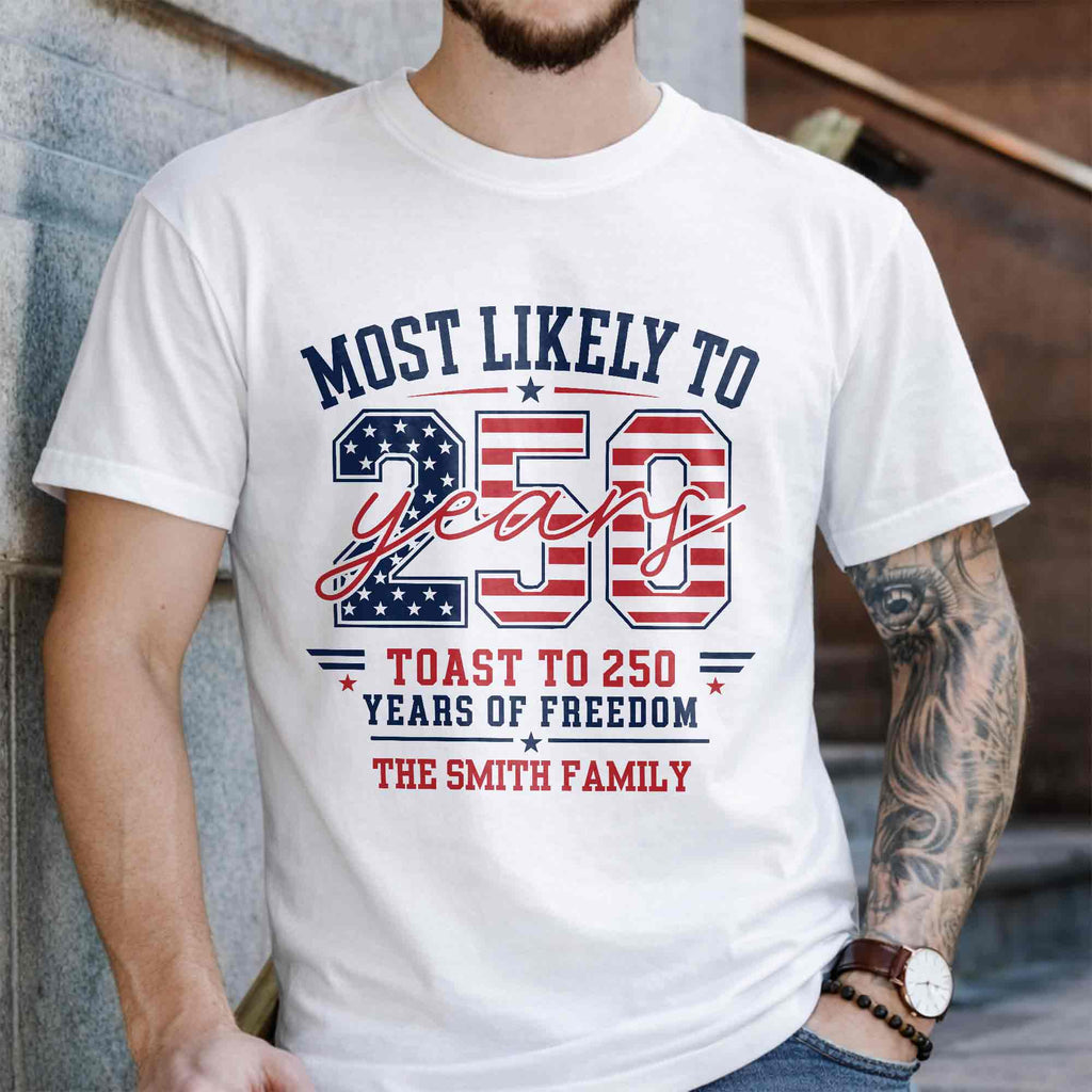 Personalized Family Hoodie & T-Shirt USA Flag Gift Idea Shirt GradoCreations