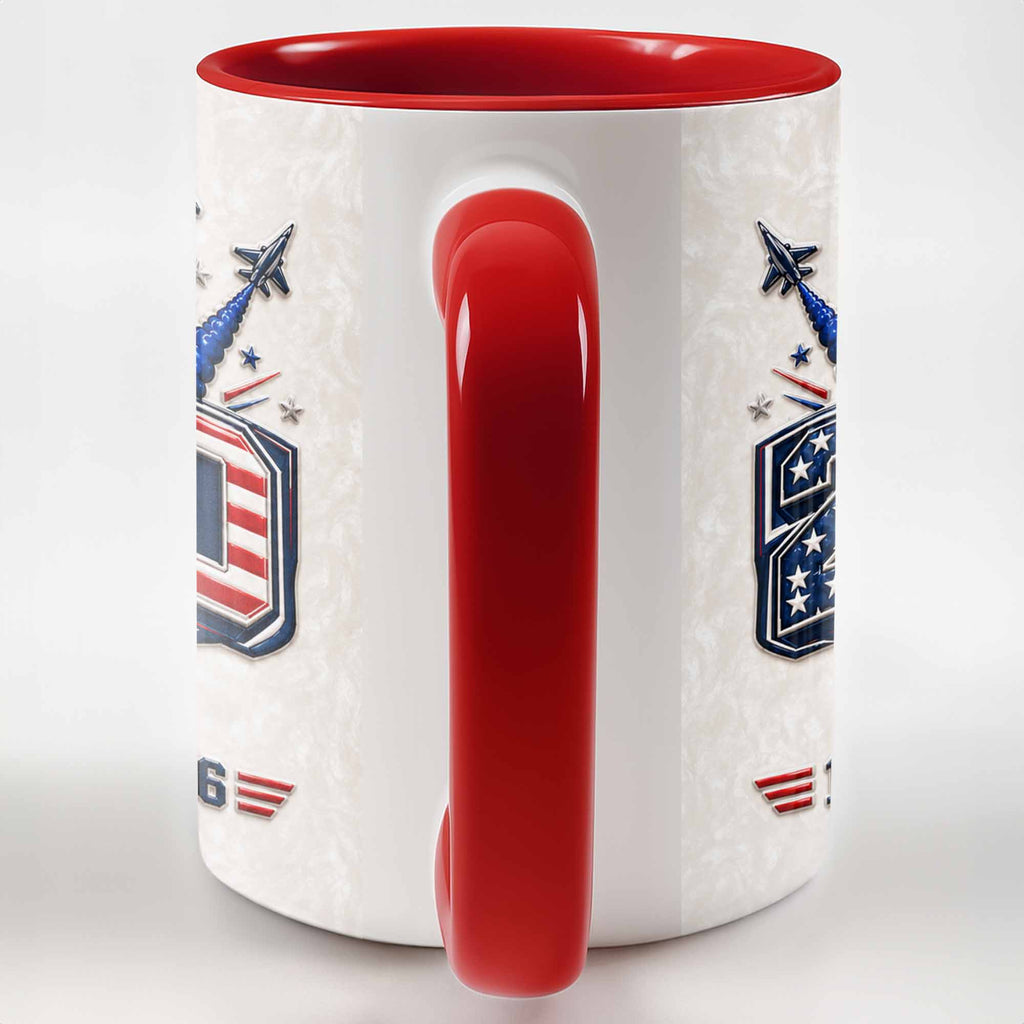 Personalized Ceramic Accent Mug Custom Name USA Independence Day Gift Accent Mug GradoCreations