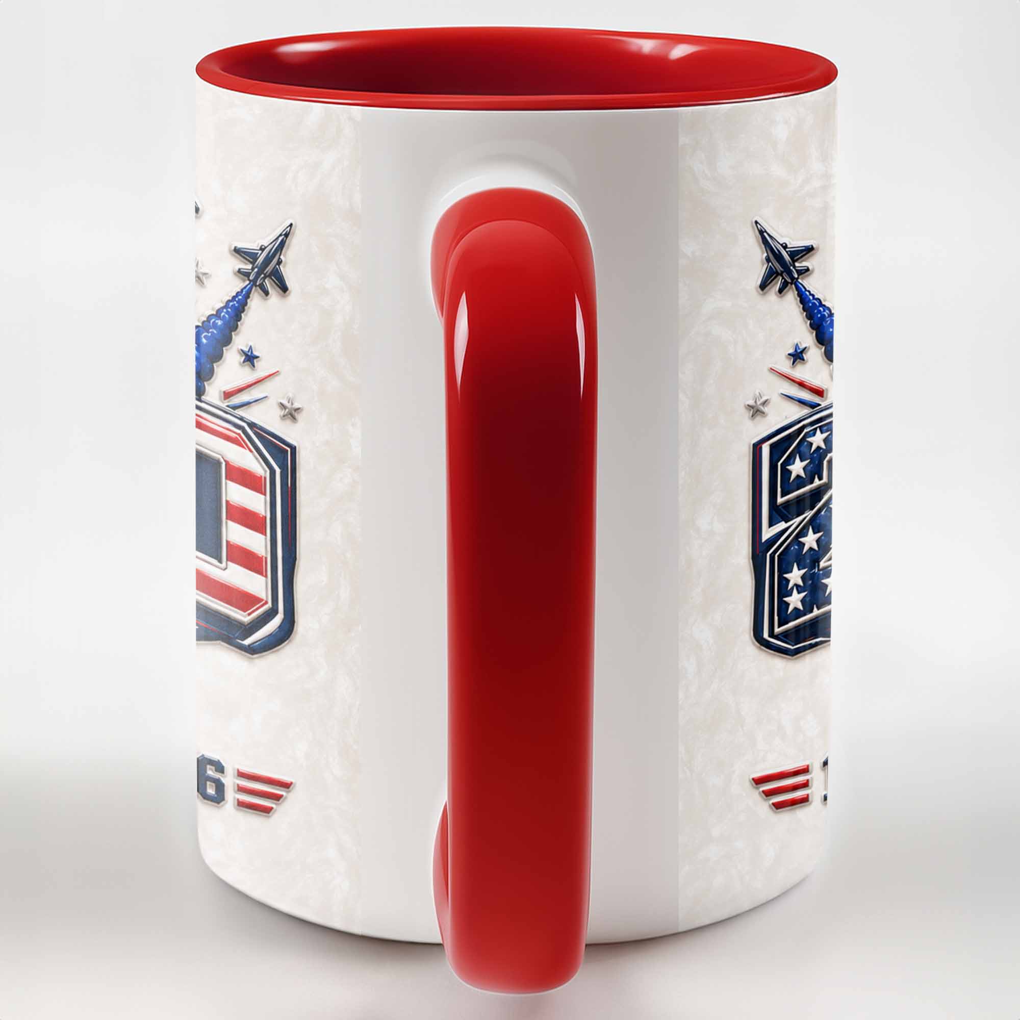 Personalized Ceramic Accent Mug Custom Name USA Independence Day Gift Accent Mug GradoCreations