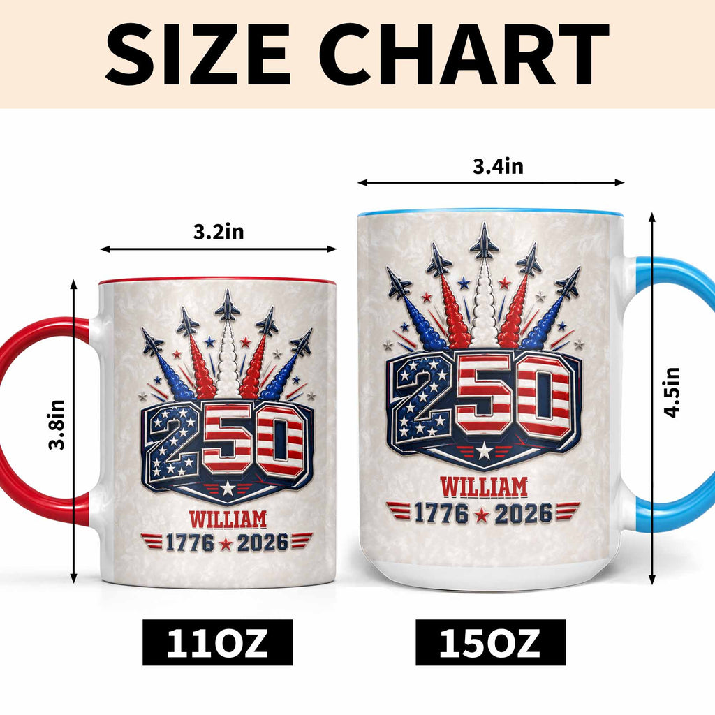 Personalized Ceramic Accent Mug Custom Name USA Independence Day Gift Accent Mug GradoCreations