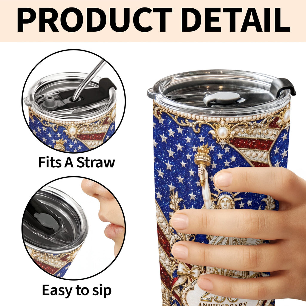 Personalized 20oz Stainless Steel Tumbler American Flag Gift for Independence Day 20oz Tumbler GradoCreations
