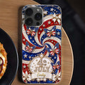 Personalized Clear Phone Case with American Flag Design for 4th of July Clear Phone Case GradoCreations