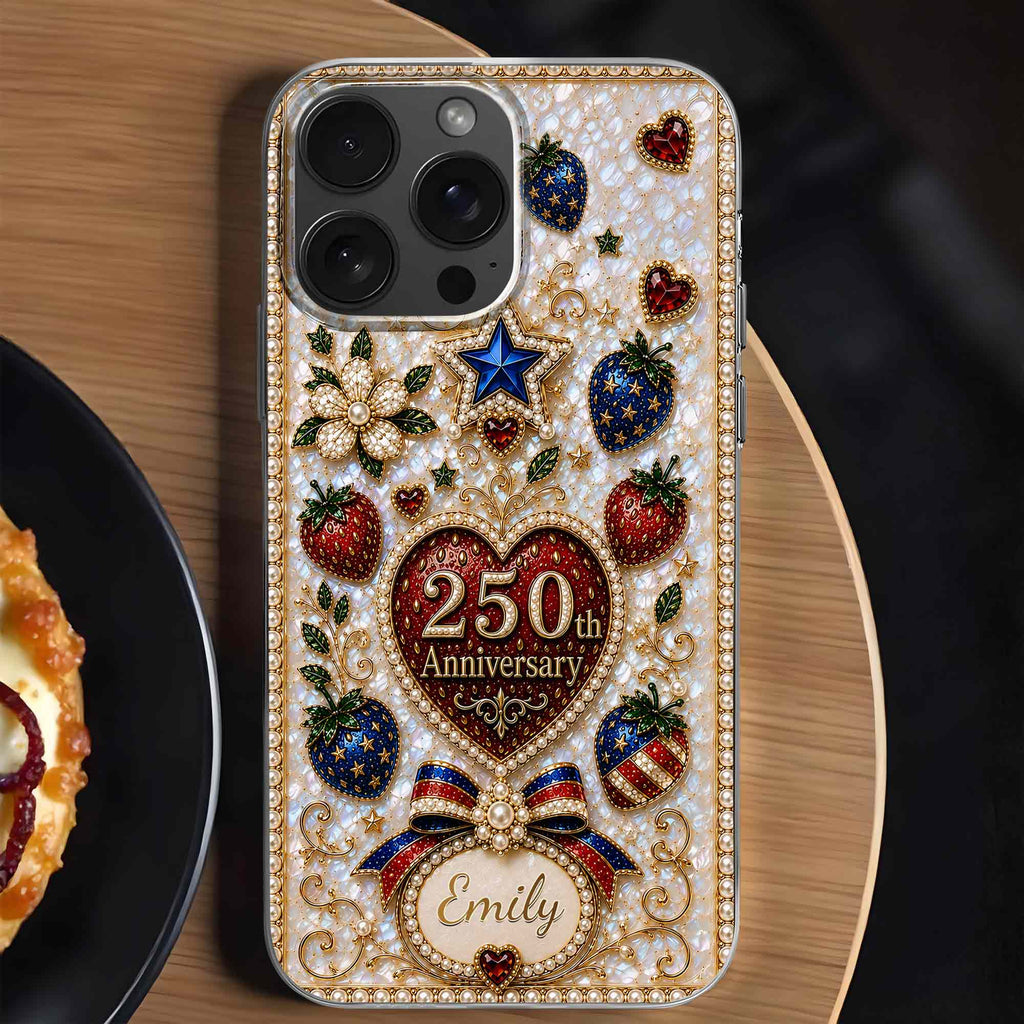 Personalized Clear Phone Case Custom Name Patriotic Design Clear Phone Case GradoCreations