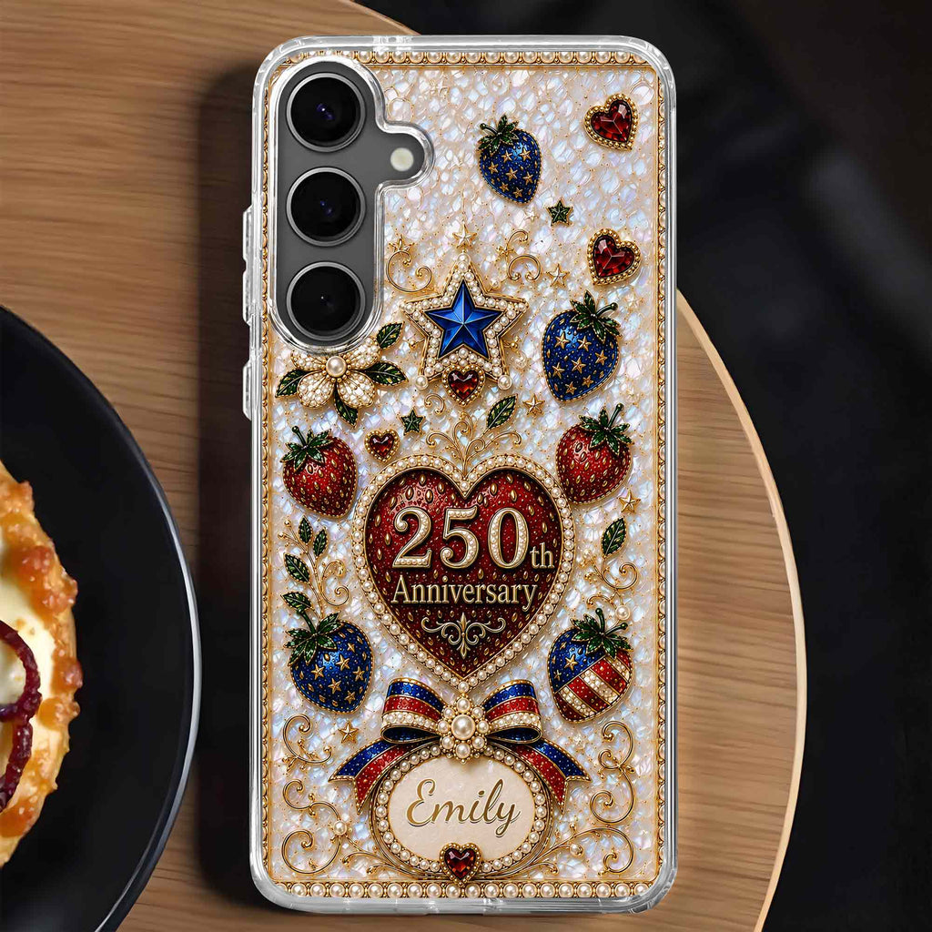 Personalized Clear Phone Case Custom Name Patriotic Design Clear Phone Case GradoCreations
