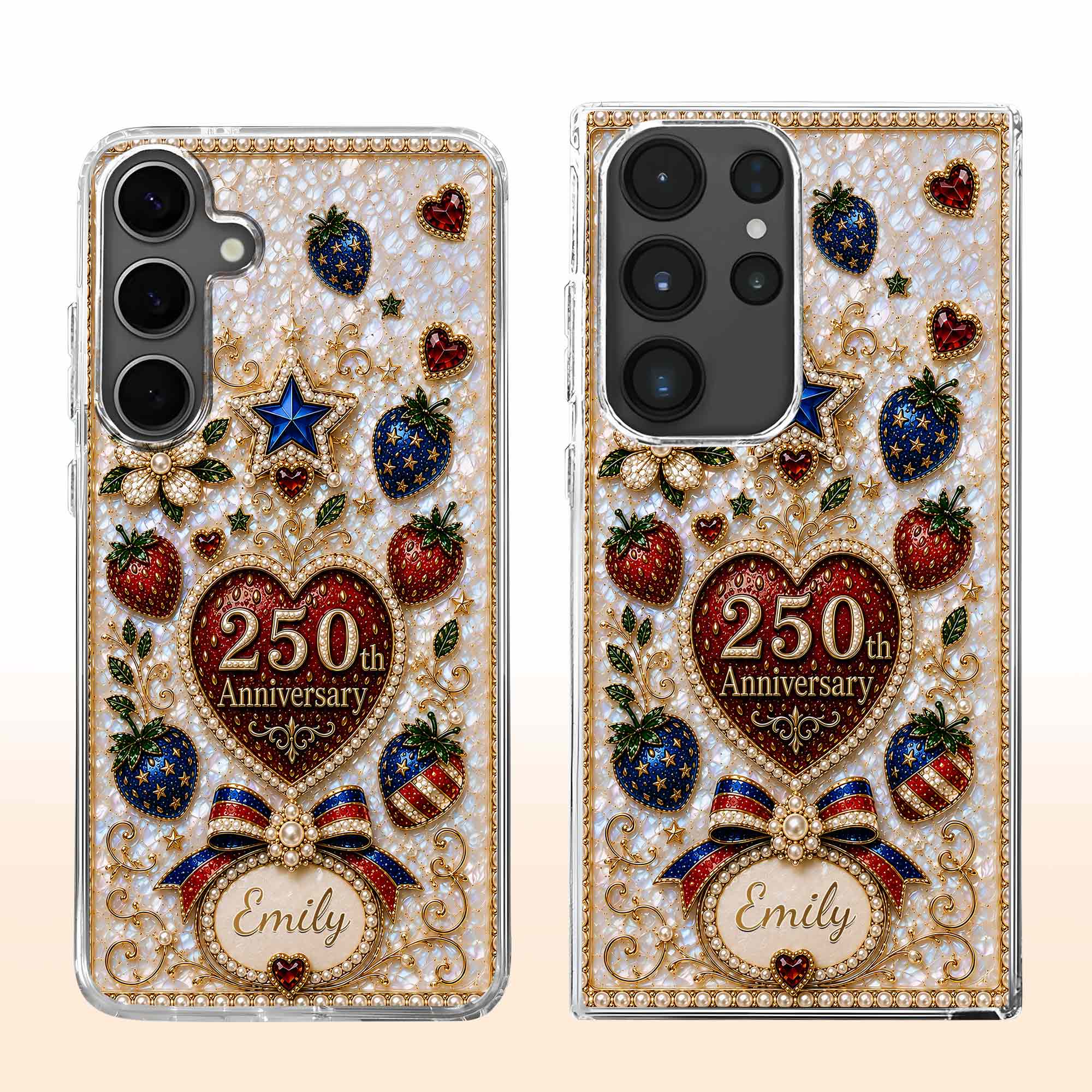 Personalized Clear Phone Case Custom Name Patriotic Design Clear Phone Case GradoCreations