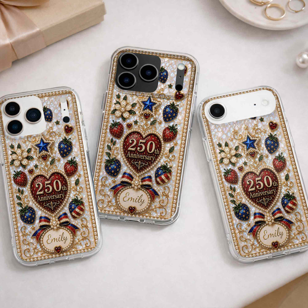 Personalized Clear Phone Case Custom Name Patriotic Design Clear Phone Case GradoCreations