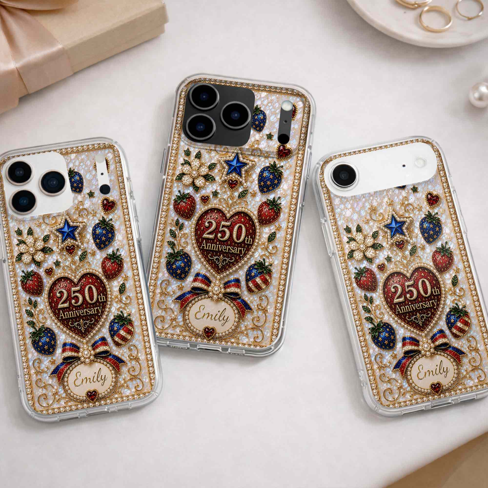 Personalized Clear Phone Case Custom Name Patriotic Design Clear Phone Case GradoCreations
