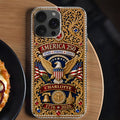 Personalized Clear Phone Case American Flag Gifts for Him Clear Phone Case GradoCreations