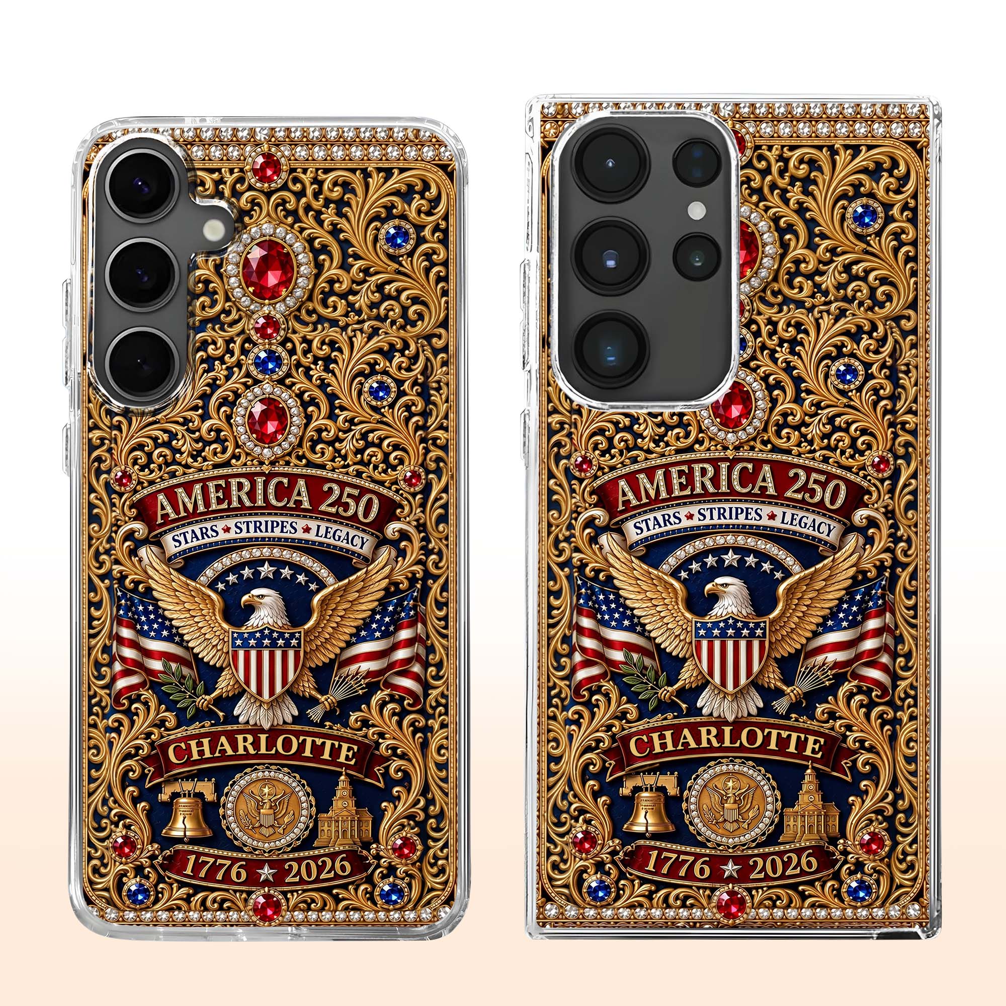 Personalized Clear Phone Case American Flag Gifts for Him Clear Phone Case GradoCreations