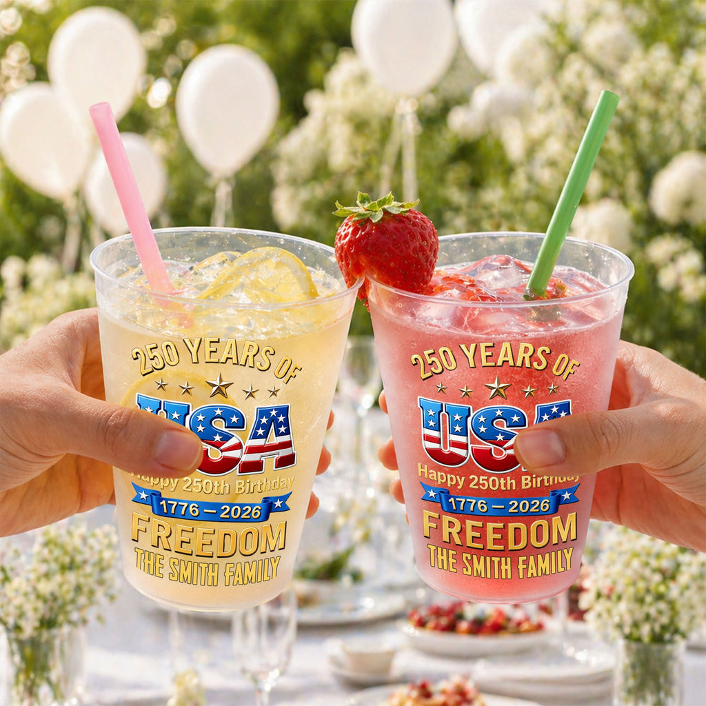 Personalized Frosted Cups Custom Name USA Flag Gift for 4th of July Frosted Cups GradoCreations