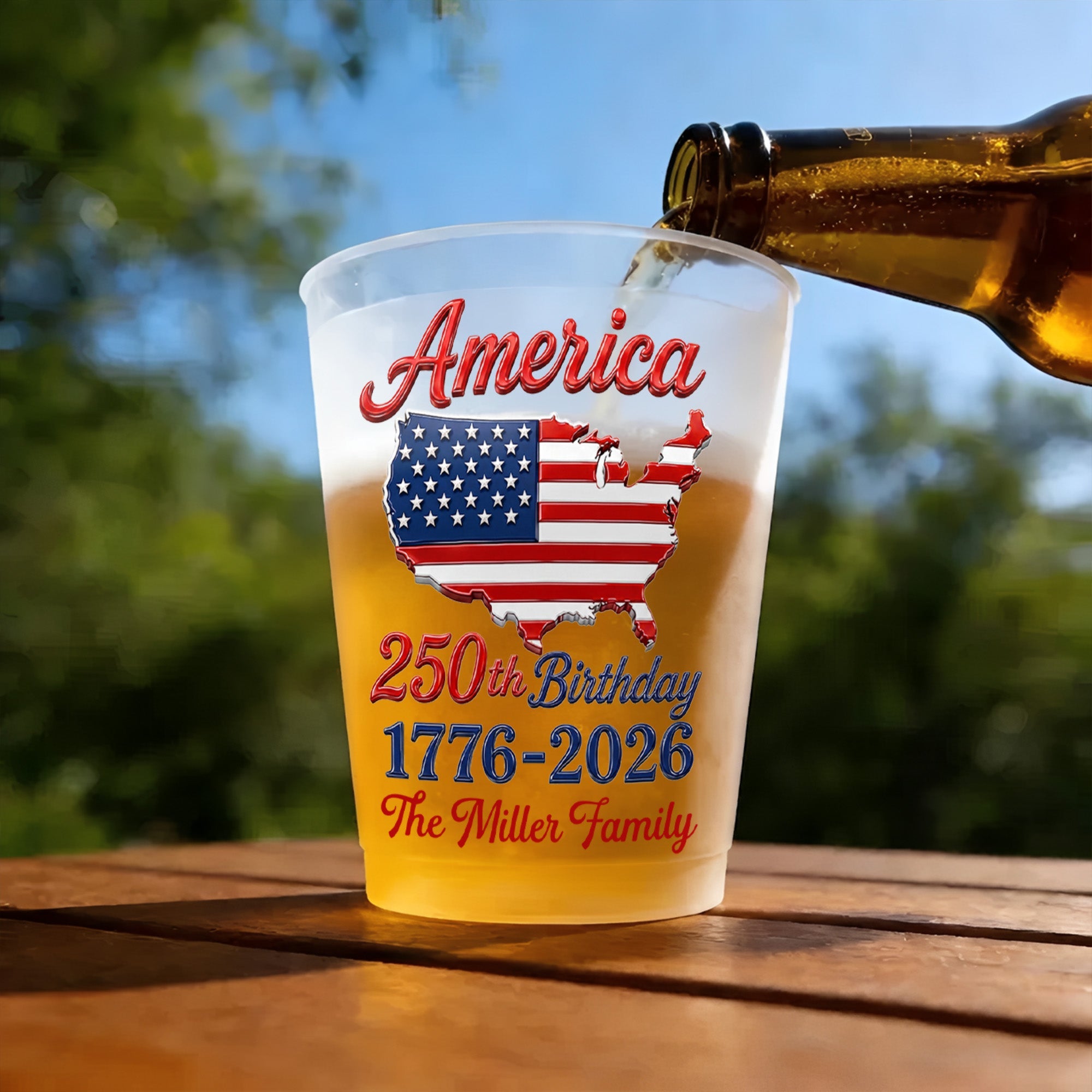 Personalized Frosted Cups USA Map American Flag Family Gift Frosted Cups GradoCreations